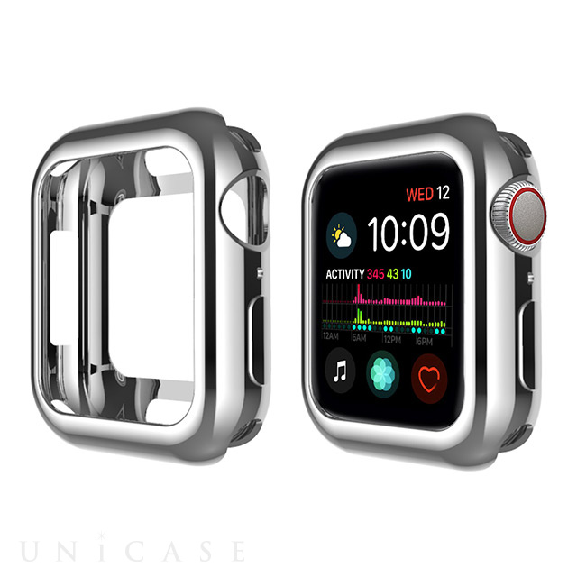 【Apple Watch ケース 44mm】TPUカバー メタリック (シルバー) for Apple Watch SE(第2/1世代)/Series6/5/4