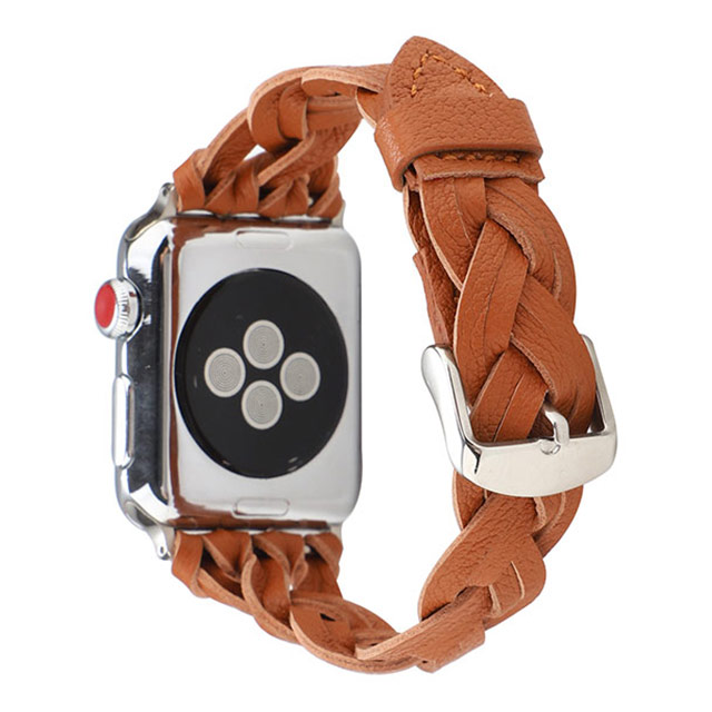 【Apple Watch バンド 41/40/38mm】ラティスレザーベルト (ブラウン) for Apple Watch SE(第2/1世代)/Series9/8/7/6/5/4/3/2/1サブ画像