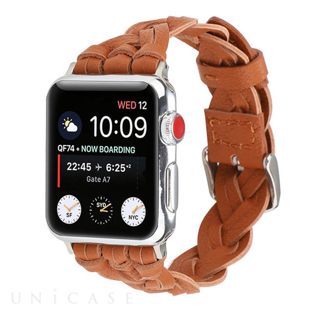 【Apple Watch バンド 41/40/38mm】ラティスレザーベルト (ブラウン) for Apple Watch SE(第2/1世代)/Series9/8/7/6/5/4/3/2/1
