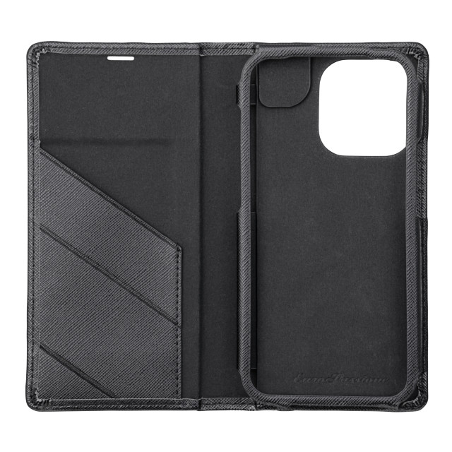 【iPhone13 Pro ケース】“EURO Passione” PU Leather Book Case (Black)サブ画像