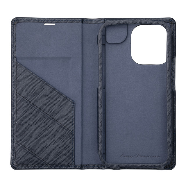 【iPhone13 Pro ケース】“EURO Passione” PU Leather Book Case (Dark Navy)サブ画像