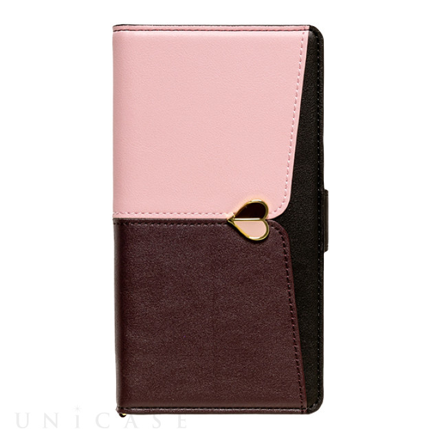 【iPhone13 mini ケース】手帳型ケース JUDY (Pink × Brown)