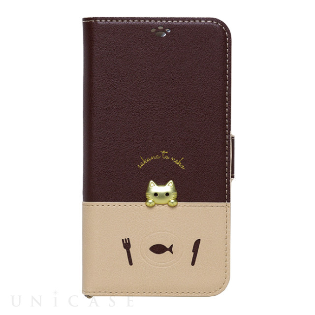 【iPhone13 Pro ケース】手帳型ケース sakana to neko (Bタイプ Brown)