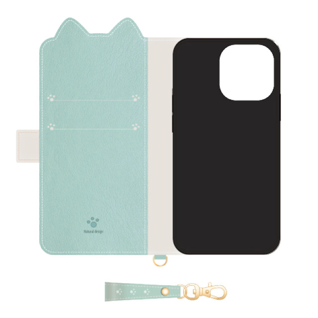 【iPhone13 mini ケース】手帳型ケース Mewmew (Pastel Ice mint)goods_nameサブ画像