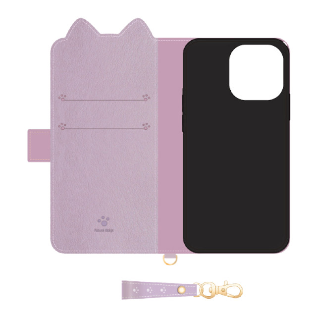 【iPhone13 mini ケース】手帳型ケース Mewmew (Pastel Light purple)サブ画像