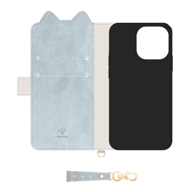 【iPhone13 ケース】手帳型ケース Mewmew (Baby blue)goods_nameサブ画像