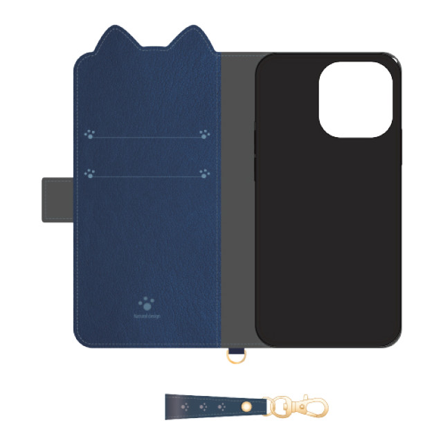 【iPhone13 ケース】手帳型ケース Mewmew (Navy blue)goods_nameサブ画像