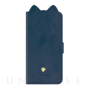 【iPhone13 ケース】手帳型ケース Mewmew (Navy blue)