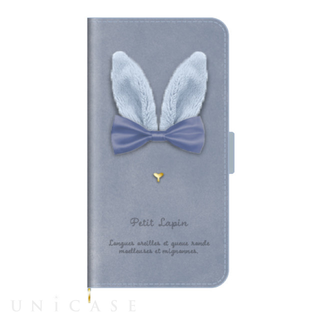【iPhone13 mini ケース】手帳型ケース Petit Lapin (Blue)