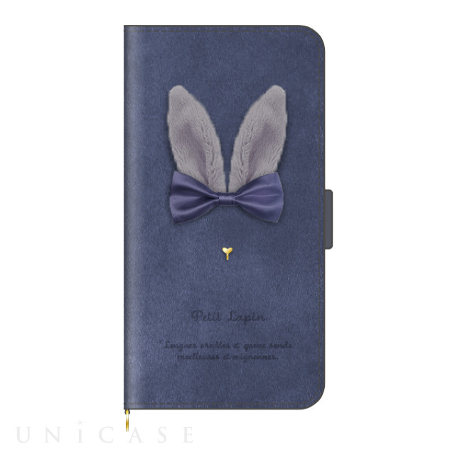 【iPhone13 ケース】手帳型ケース Petit Lapin (Navy)