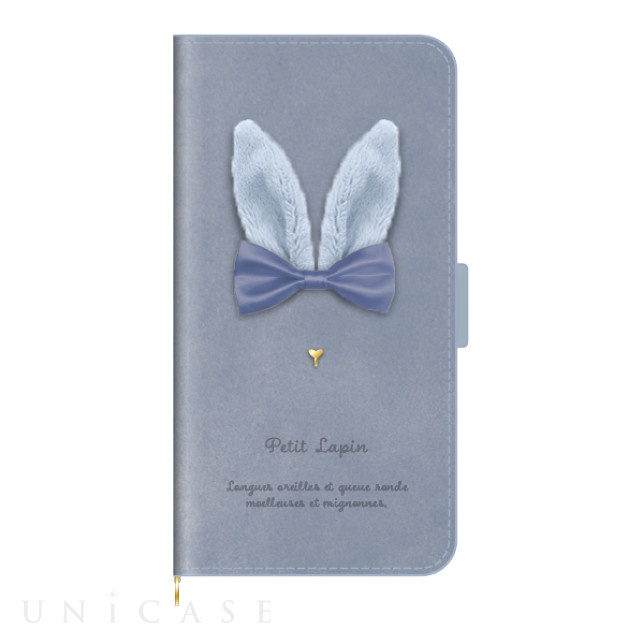 【iPhone13 ケース】手帳型ケース Petit Lapin (Blue)