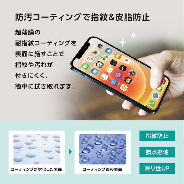 【iPhone13 mini フィルム】抗菌耐衝撃ガラス 超薄 (ブルーライトカット 0.15mm)サブ画像