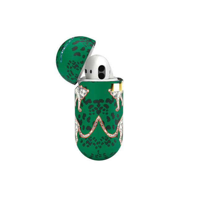 【AirPods(第2/1世代) ケース】Green Leopard Casegoods_nameサブ画像