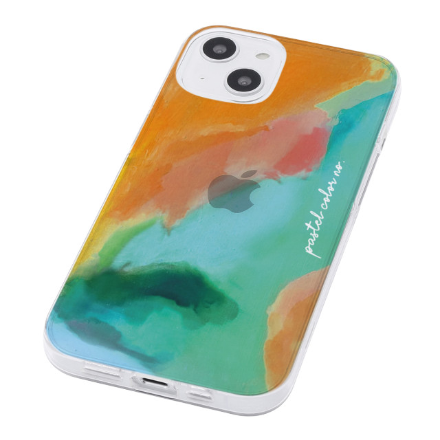 【iPhone13 mini ケース】ソフトクリアケース (Pastel color OrangeGreen)サブ画像