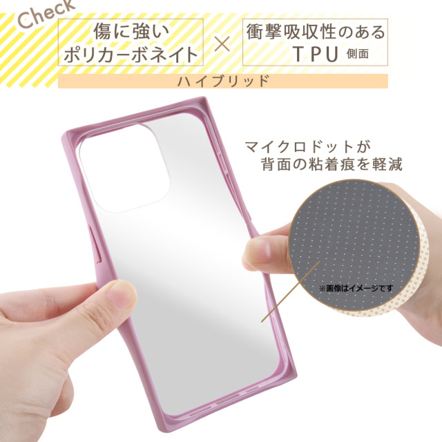 【iPhone13 mini ケース】耐衝撃ハイブリッドケース Pufful 高硬度 スクエア (クリア/ピンク)goods_nameサブ画像