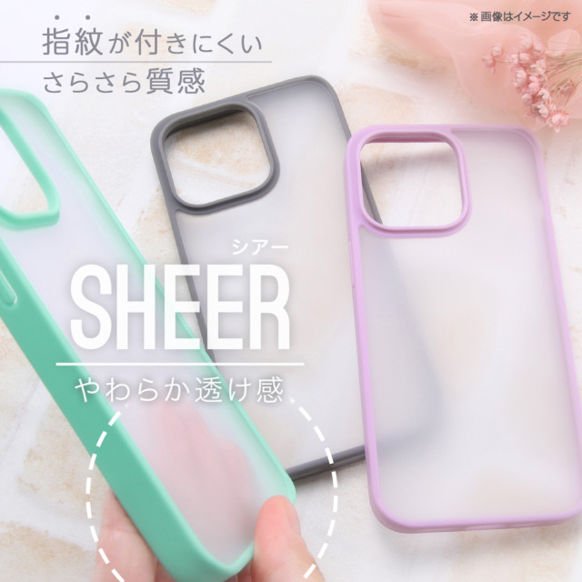 【iPhone13 mini ケース】マットハイブリッドケース SHEER/シアーホワイト (ブラック)サブ画像