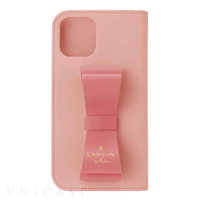 【iPhone13 mini ケース】Folio Case Stand ＆ Ring Ribbon 2-Tone (Baby Pink/Vivid Pink)