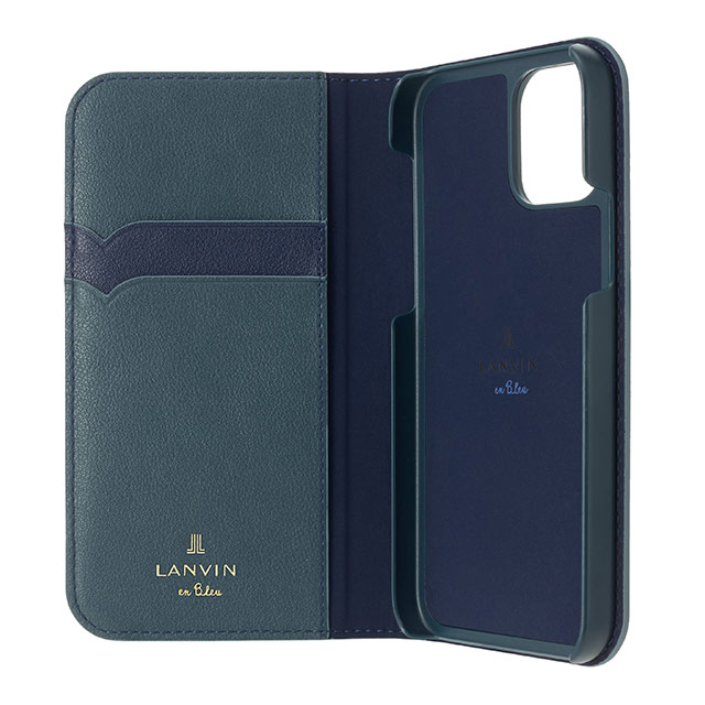 【iPhone13 ケース】Folio Case Stand ＆ Ring Ribbon 2-Tone (Navy/Vintage Blue)サブ画像