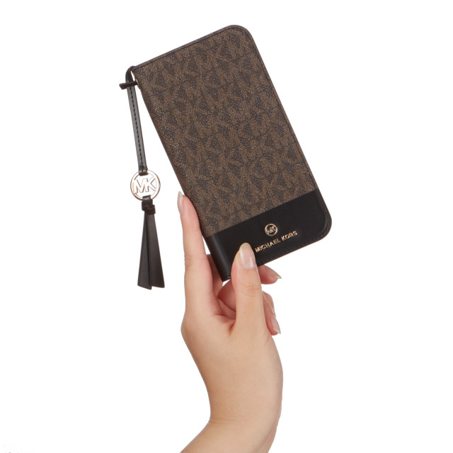 【iPhone13 Pro ケース】Folio Case Bicolor with Tassel Charm (Brown/Black)サブ画像