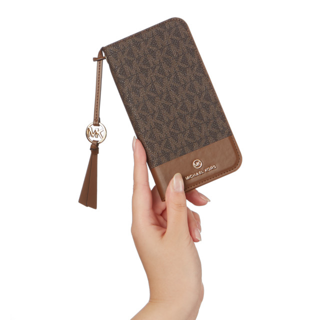 【iPhone13 Pro ケース】Folio Case Bicolor with Tassel Charm (Brown/Camel)goods_nameサブ画像