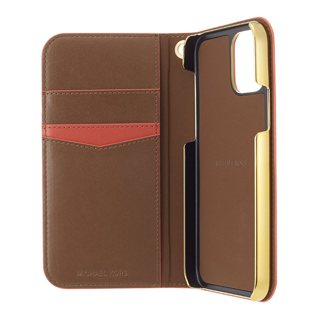 【iPhone13 Pro ケース】Folio Case Edge Corting with Tassel Charm (Brown/Red)サブ画像