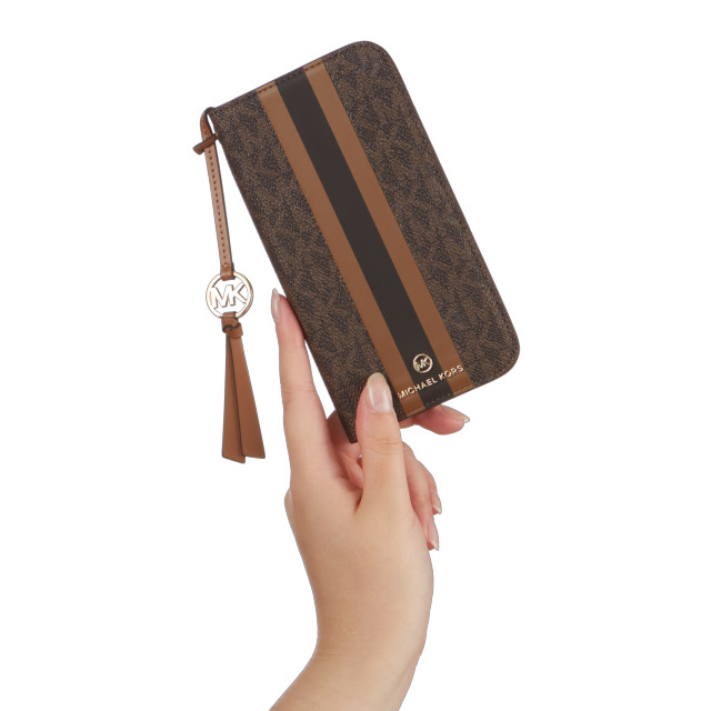 【iPhone13 Pro ケース】Folio Case Stripe with Tassel Charm (Brown)goods_nameサブ画像