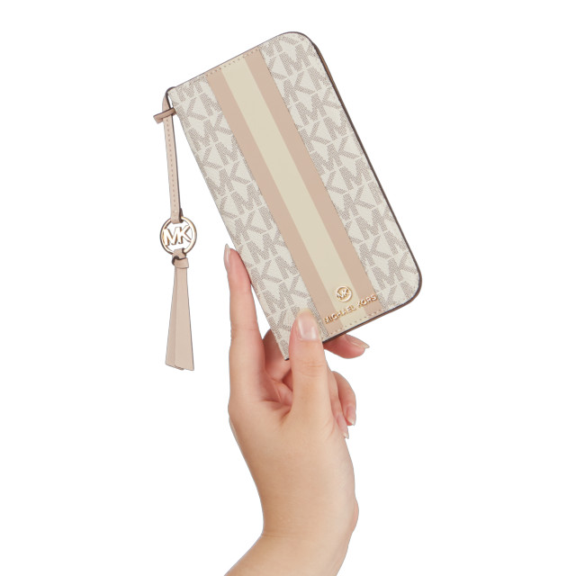 【iPhone13 Pro Max ケース】Folio Case Stripe with Tassel Charm (Vanilla)サブ画像