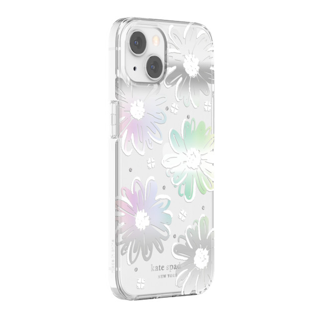 【iPhone13 ケース】Protective Hardshell Case (Daisy Iridescent Foil/White/Clear/Gems)goods_nameサブ画像