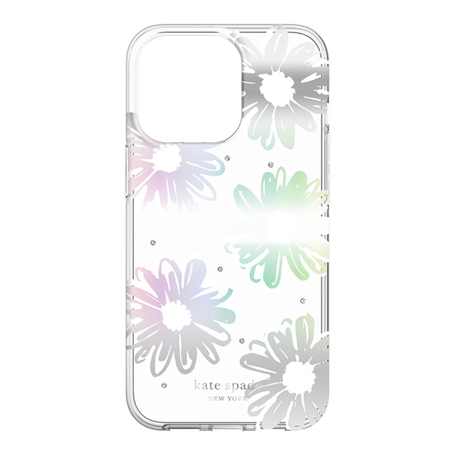 【iPhone13 Pro ケース】Protective Hardshell Case (Daisy Iridescent Foil/White/Clear/Gems)goods_nameサブ画像
