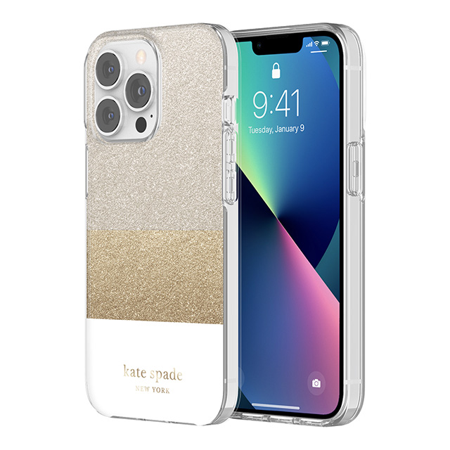 【iPhone13 Pro ケース】Protective Hardshell Case (Glitter Block White/Silver Glitter/Gold Glitter/White)サブ画像