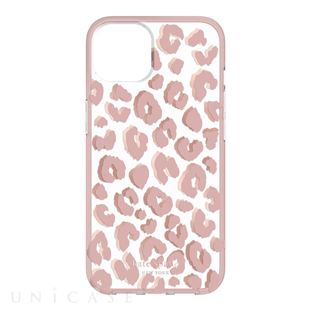 【iPhone13 ケース】Protective Hardshell Case (City Leopard Pink/Rose Gold Foil/Clear)