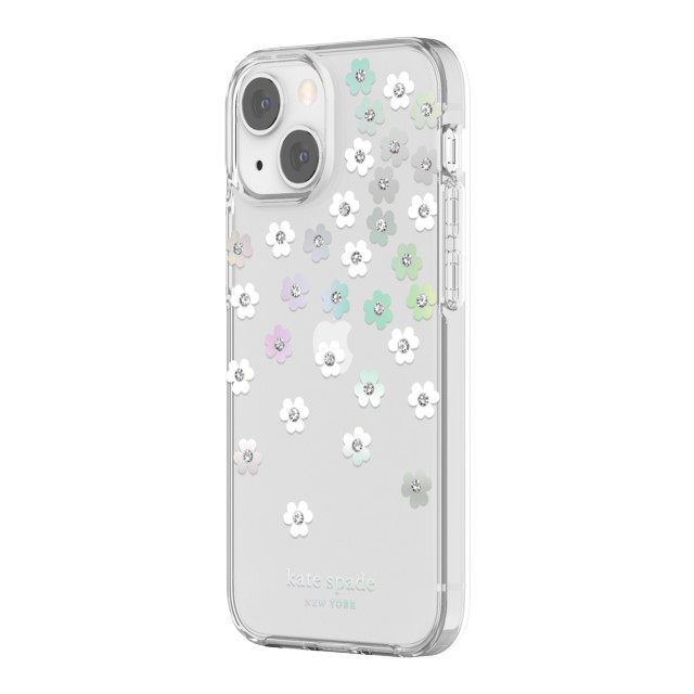 【iPhone13 mini ケース】Protective Hardshell Case (Scattered Flowers/Iridescent/Clear/White/Gems)goods_nameサブ画像