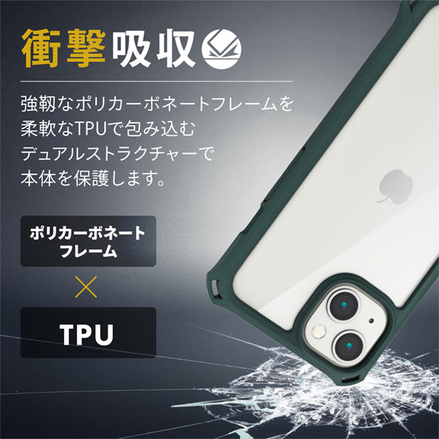【iPhone13 ケース】ハイブリッドケース/ZEROSHOCK/フレームカラー (カーキ)goods_nameサブ画像