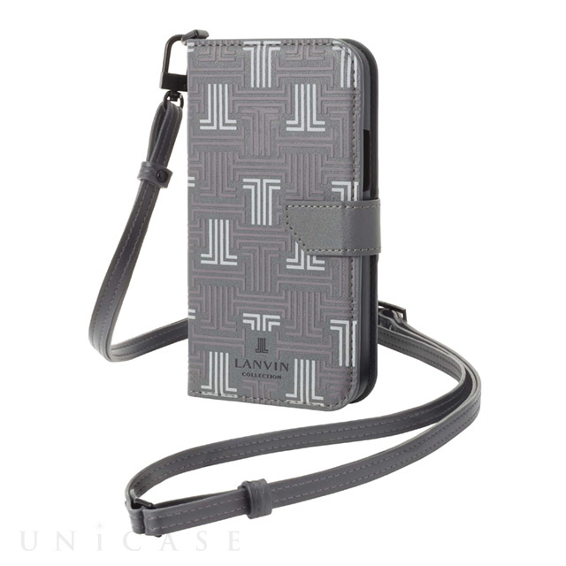 【iPhone13 Pro Max ケース】Folio Case Signature with Neck Strap (Gray)