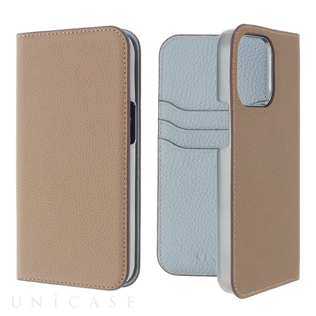 【iPhone13 mini ケース】Folio Case 2-Tone (Taupe/Light Blue)