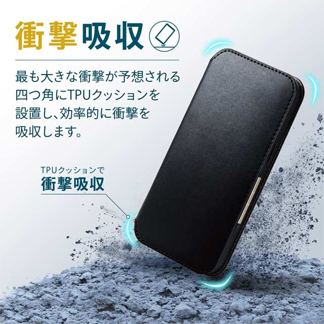 【iPhone13 Pro ケース】レザーケース/手帳型/NEUTZ/磁石付き (ブラック)goods_nameサブ画像