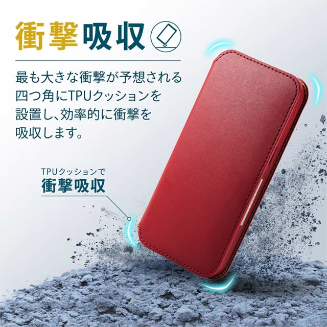 【iPhone13 Pro ケース】レザーケース/手帳型/NEUTZ/磁石付き (レッド)goods_nameサブ画像