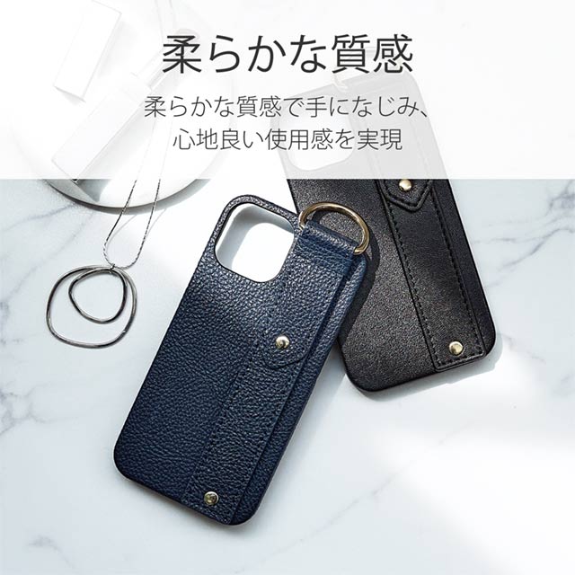 【iPhone13 mini ケース】レザーケース/オープン/RICERCA (Coronet) (ロイヤルネイビー)サブ画像