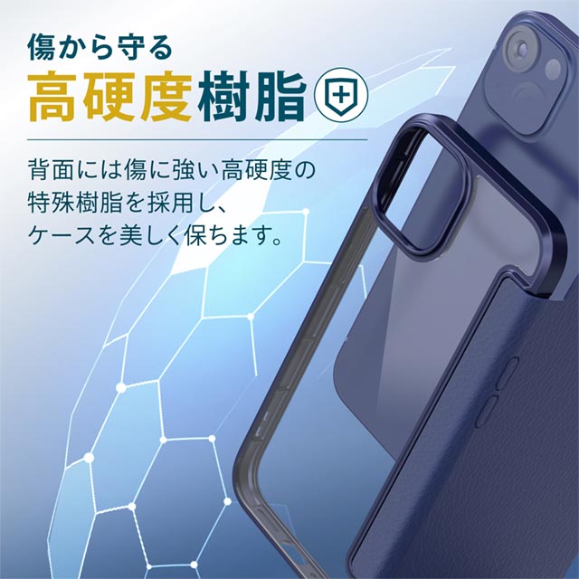 【iPhone13 ケース】ハイブリッドケース/TOUGH SLIM/フラップ (ネイビー)サブ画像