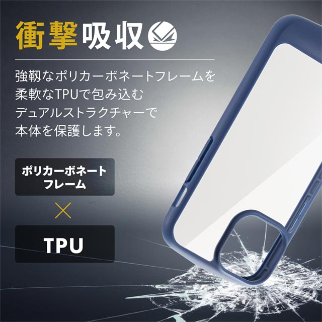 【iPhone13 mini ケース】ハイブリッドケース/TOUGH SLIM LITE/フィンガーベルト付き (ネイビー)goods_nameサブ画像