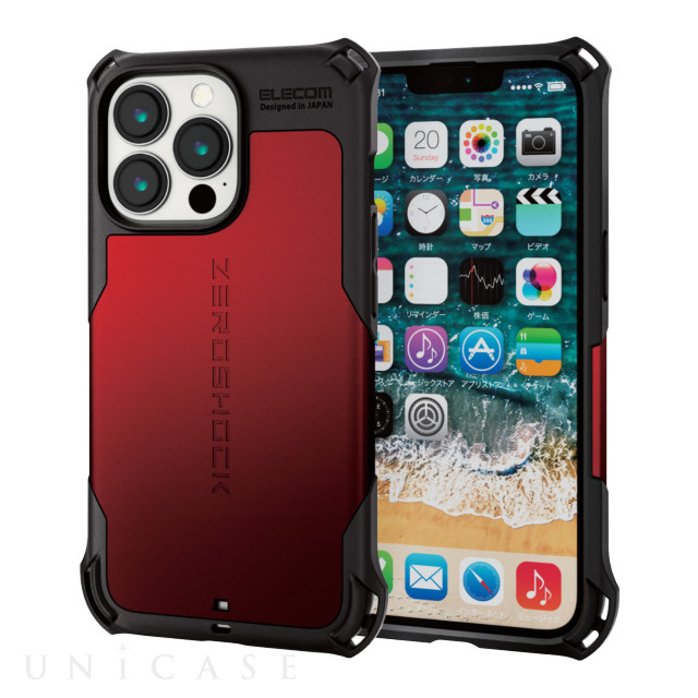 【iPhone13 Pro ケース】ハイブリッドケース/ZEROSHOCK/MAGKEEP (レッド)