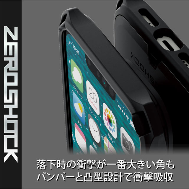 【iPhone13 Pro ケース】ハイブリッドケース/ZEROSHOCK/リング付き (ブラック)goods_nameサブ画像