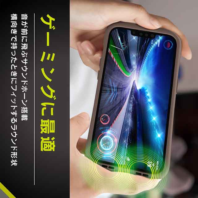 【iPhone13 Pro ケース】[GLASSICA Round] 耐衝撃 背面ガラスケース (ベージュ)サブ画像