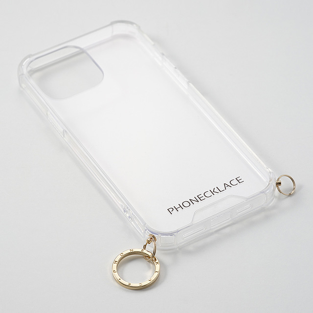 【iPhone13 Pro ケース】ストラップ用リング付きクリアケース (ゴールドチャーム)goods_nameサブ画像