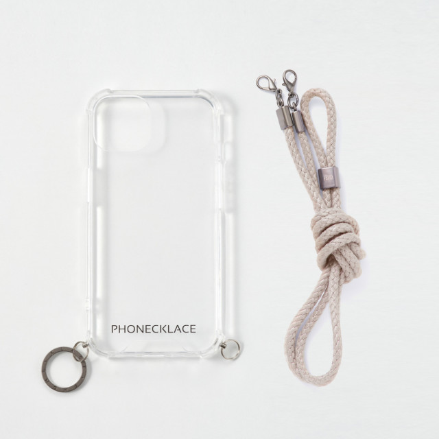 【iPhone13 ケース】ロープショルダーストラップ付きクリアケース (ベージュ)goods_nameサブ画像