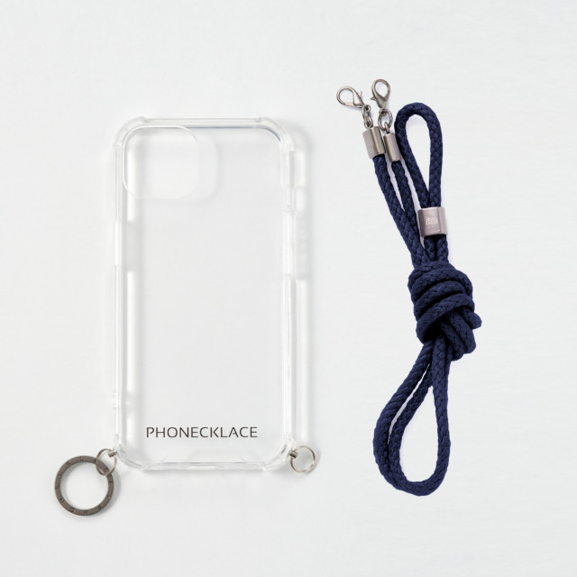 【iPhone13 ケース】ロープショルダーストラップ付きクリアケース (ネイビー)goods_nameサブ画像