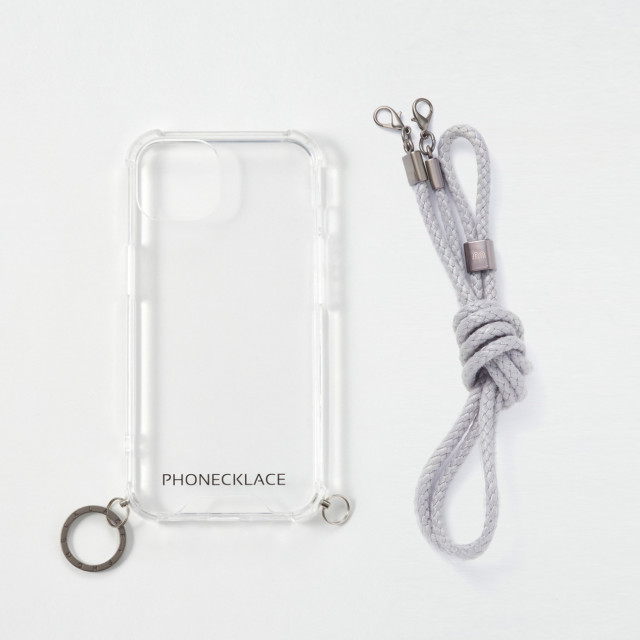 【iPhone13 Pro ケース】ロープショルダーストラップ付きクリアケース (グレー)goods_nameサブ画像