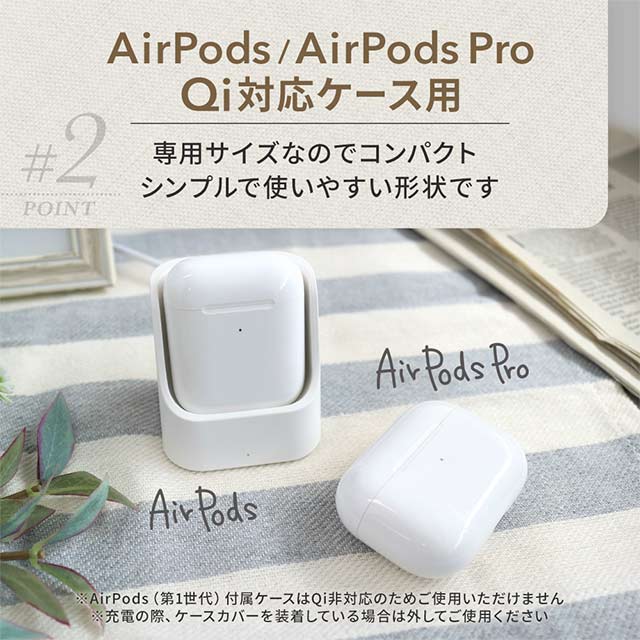 AirPods AirPods Pro両対応 載せるだけで簡単充電 ワイヤレス充電器 (ホワイト)goods_nameサブ画像