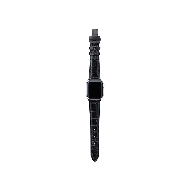 【Apple Watch バンド 49/45/44/42mm】Croco Embossed Genuine Leather Watchband (Black) for Apple Watch Ultra2/SE(第2/1世代)/Series9/8/7/6/5/4/3/2/1goods_nameサブ画像