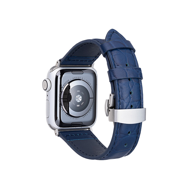 【Apple Watch バンド 49/45/44/42mm】Croco Embossed Genuine Leather Watchband (Navy) for Apple Watch Ultra2/SE(第2/1世代)/Series9/8/7/6/5/4/3/2/1goods_nameサブ画像
